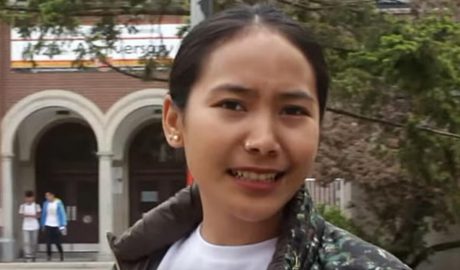 Chemi Lhamo, the first Tibetan student president at the University of Toronto, is shown in a screen shot from video. Screen shot from video
