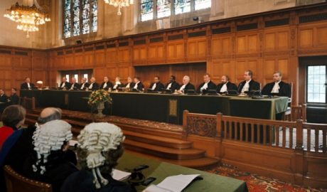 A hearing at the International Court of Justice