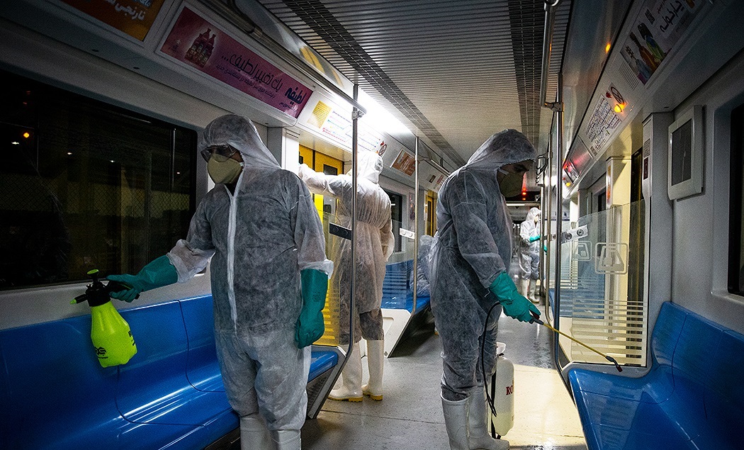 Disinfection of Tehran subway wagons against coronavirus
