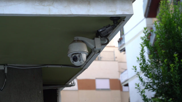 Surveillance camera under the eaves