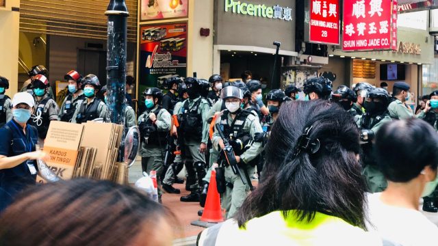 Hong Kong protest at Causeway Bay on 24 May 2020