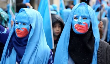 A protest against the CCP’s suppression of Uyghurs.