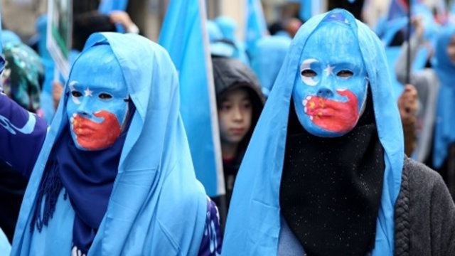 A protest against the CCP’s suppression of Uyghurs. 