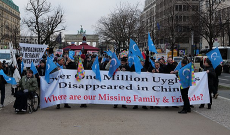 Demonstration for the rights of the Uighurs on January 19, 2020 in Berlin.