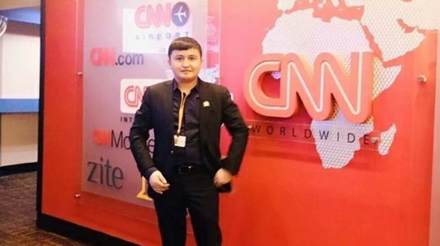 Ekpar Asat visits CNN headquarters in Atlanta, Georgia during his 2016 visit to the US