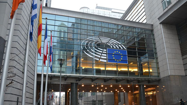Het pand van het Europees Parlement in Brussel.