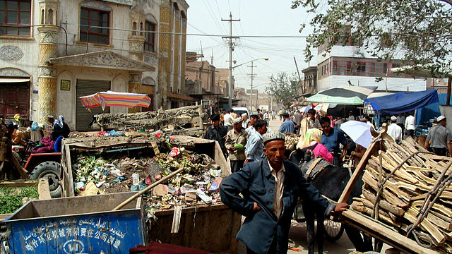 Street scene in Kashgar, Xinjiang, China