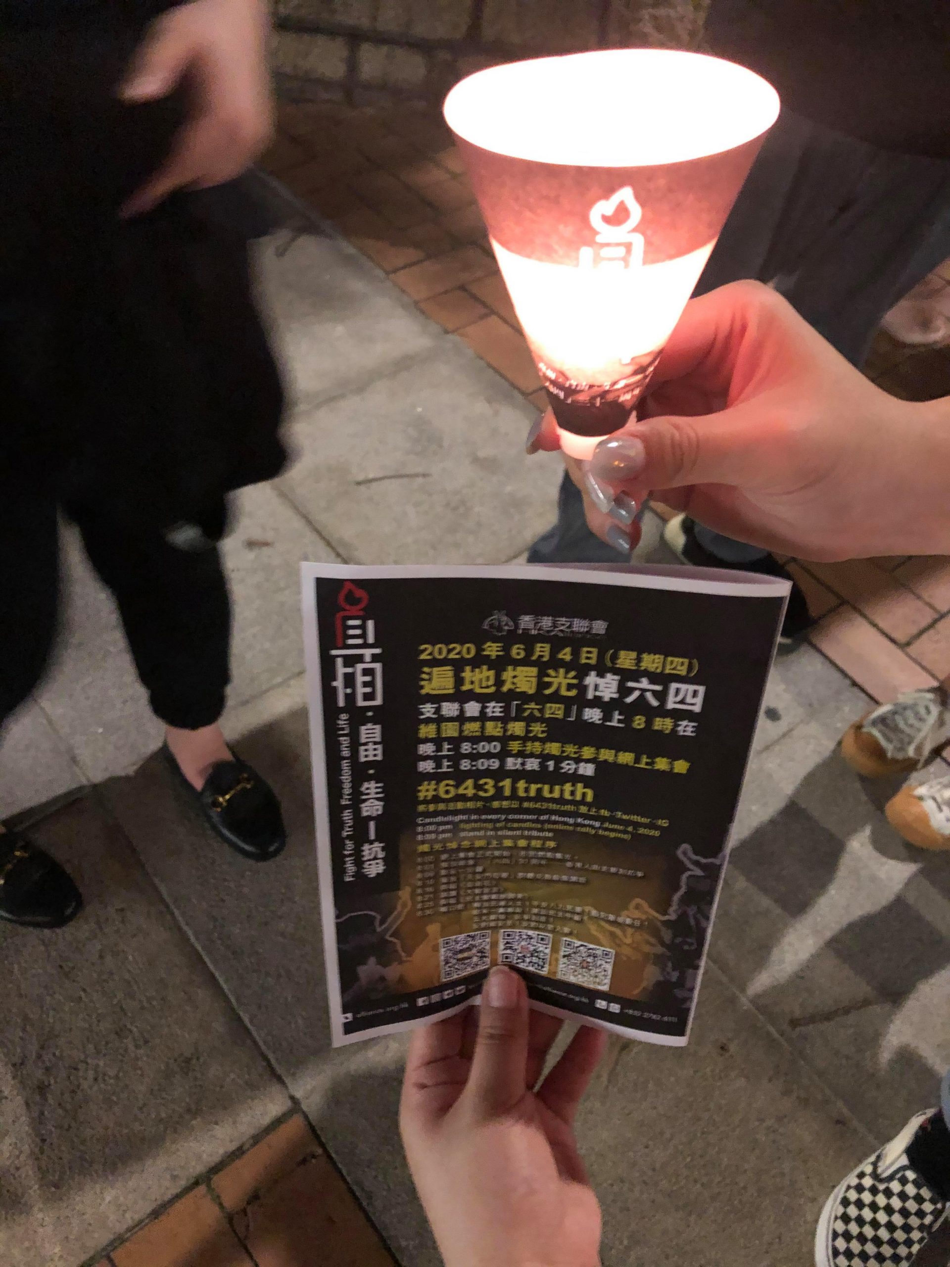 Candlelight vigil for the 31st anniversary of the June 4th incident in Tsing Yi Promenade, Hong Kong