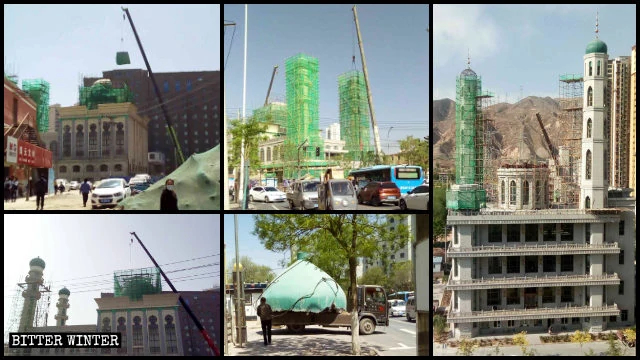 Domes and minarets on mosques were demolished or altered in Lanzhou.