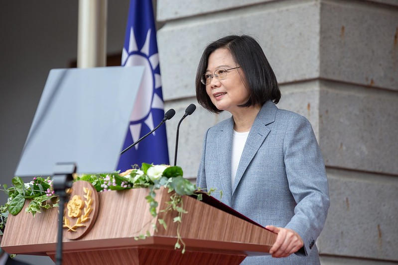 Taiwan's President Tsai Ing-wen speaks in Taipei
