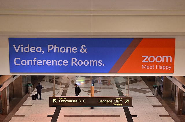 Zoom advertisement at Denver International Airport