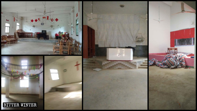 The purged churches and meeting venues in Yugan county.