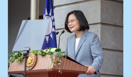 Taiwan's President Tsai Ing-wen speaks in Taipei
