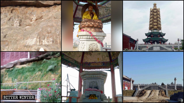 Numerous statues and towers surrounding the temple were removed.