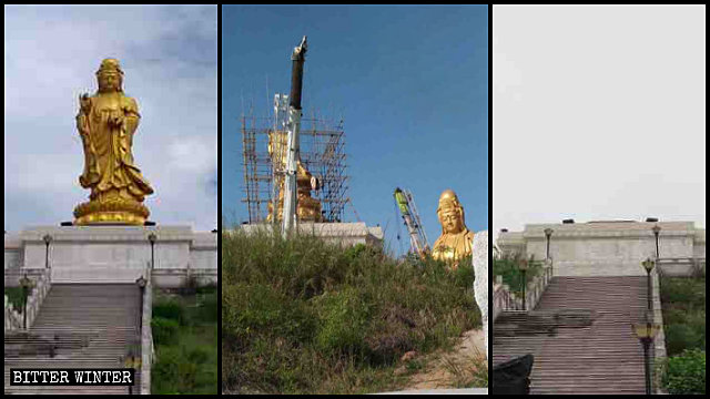 The Guanyin statue in the Xin’an Temple was destroyed, its doors sealed.