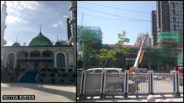 The Xihuan Mosque in Yinchuan had its dome and minarets removed in April.