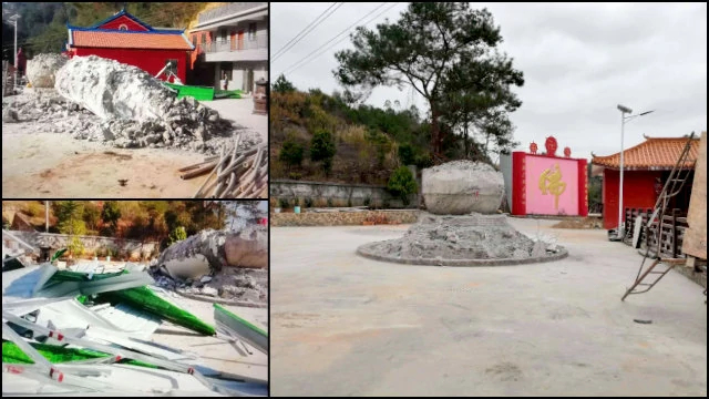 The dripping-water Guanyin statue was shattered.