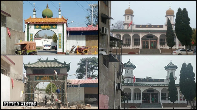 The roof of the mosque in Zhongtou town now resembles the traditional Chinese architectural style.