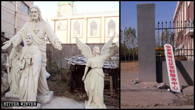 All statues have been removed from the church.