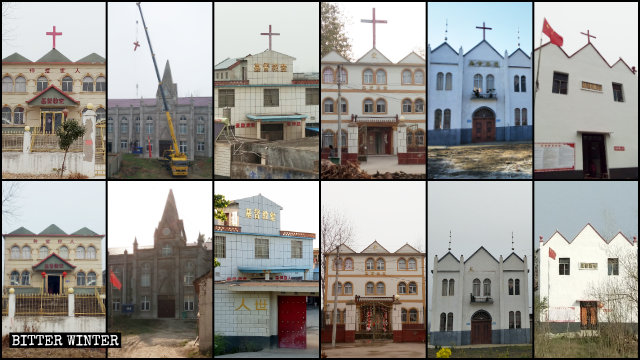 Crosses were removed from numerous Three-Self churches in Fuyang city.