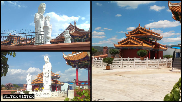Statues of dripping-water Guanyin, golden-boy, and jade-girl were demolished in the Puti Temple.