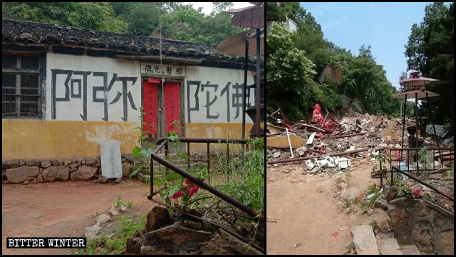 The temple was turned into ruins.