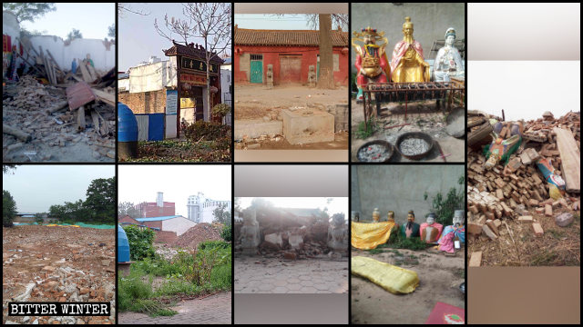 Numerous folk religion temples were demolished in Henan and Hubei.