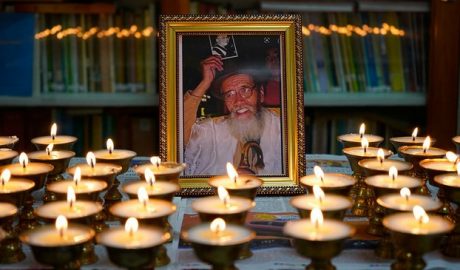 A shrine in Dharamsala, India, honors former Tibetan political prisoner Takna Jigme Sangpo, dead at 91