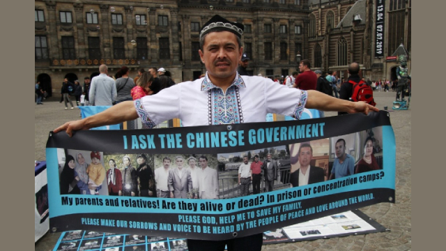 A Uyghur activist asking, “Where is my family?” He have had no contact with his family.