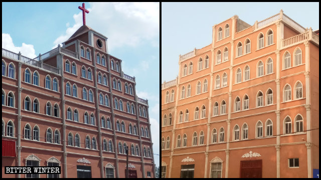 The top floors where the Zhaoji Church was located were torn down.