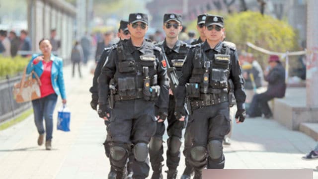 Special police forces are often employed to “maintain stability” all over Xinjiang.