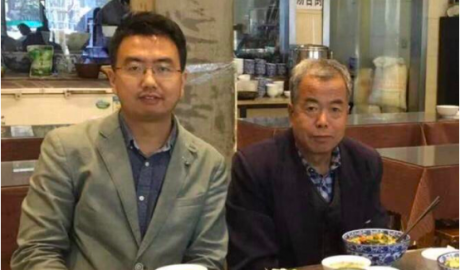 Chinese human rights lawyer Chang Weiping(Left) and his father(Rights)