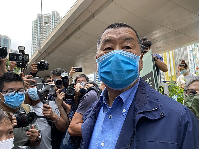 Photo of Lai as he was heading to court, 2 December 2020