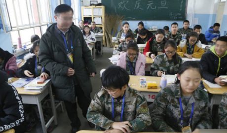 Uyghur students study at a school in Xinjiang